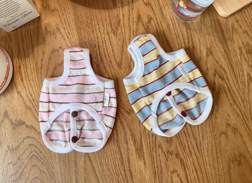 Pastel Stripe Snap Vest, XS-2XL, Pet Clothing, Dog-Vest, Dog Jacket, Dog Fashion, Dog Apparel, Pet Clothing - NKpup