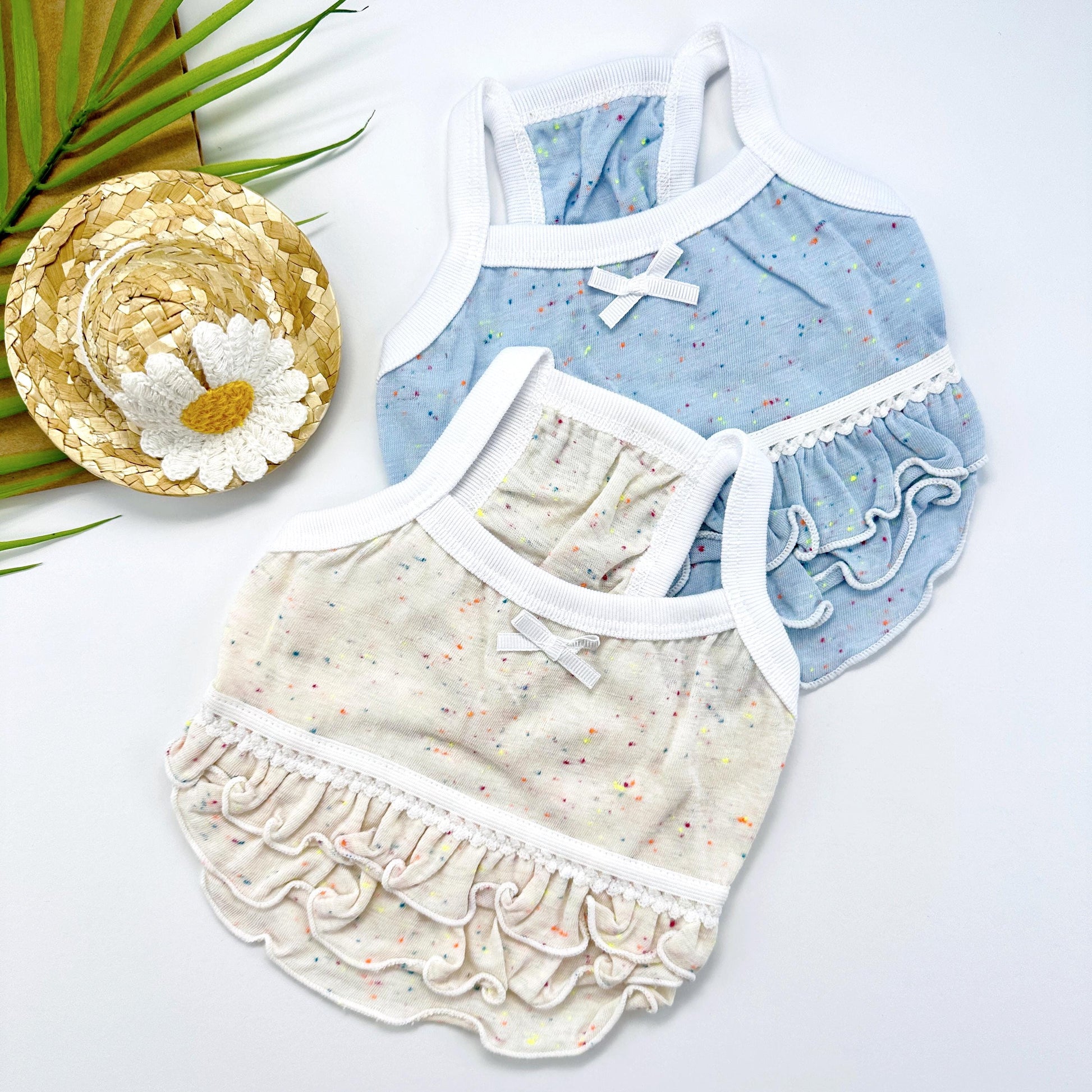 Sweet Ruffle Crop Top, S-XL, Small Dog Clothes, Dog Floral Dress, Dog T-shirt, Dog Top, NKPUP - NKpup