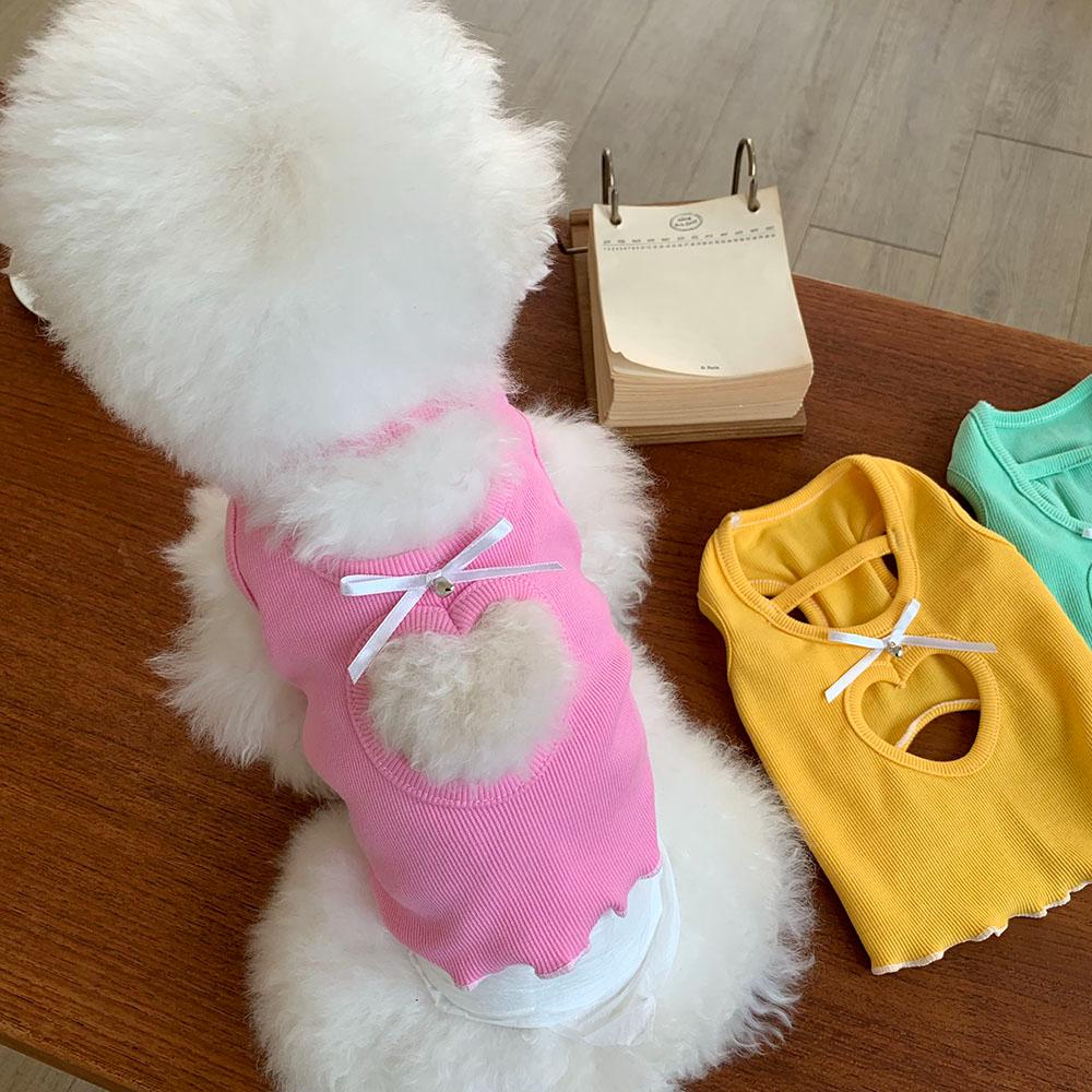 Heart Cutout Ribbed Top, S-XL, Small Dog Clothes, Dog Summer Top, Dog Cute Top, Gift for Furry Friends, NKPUP - NKpup