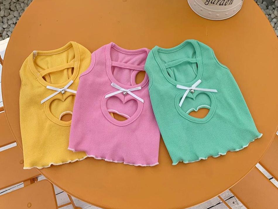 Heart Cutout Ribbed Top, S-XL, Small Dog Clothes, Dog Summer Top, Dog Cute Top, Gift for Furry Friends, NKPUP - NKpup