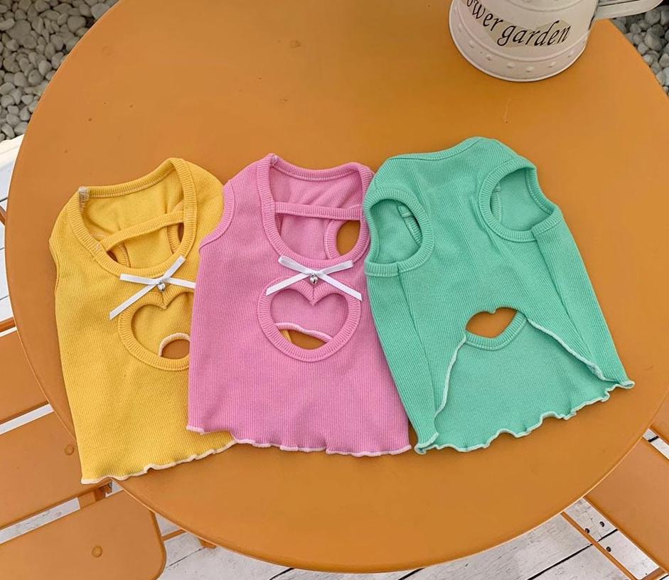 Heart Cutout Ribbed Top, S-XL, Small Dog Clothes, Dog Summer Top, Dog Cute Top, Gift for Furry Friends, NKPUP - NKpup