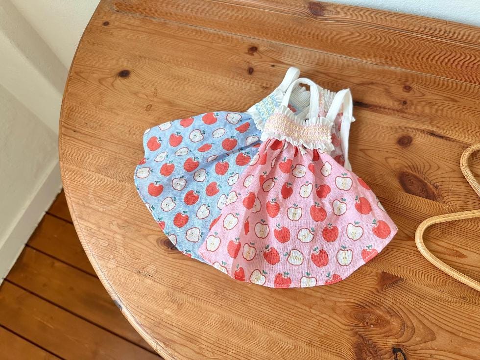 Apple Smocked Dress, XS-2XL, Small Dog Clothes, Dog Dress, Dog Wedding, Dog Cute Outfit, Pet Clothing, NKPUP - NKpup