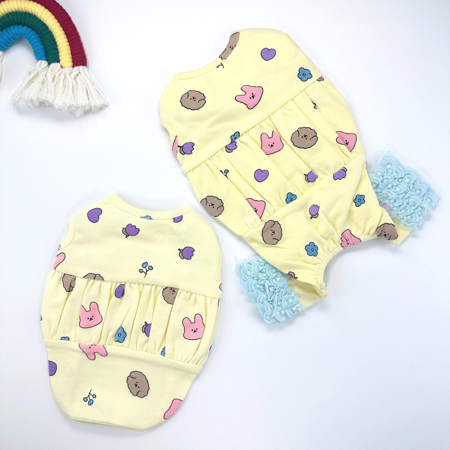 Bunny Bubble Top&Overall, S-2XL, Dog Romper, Dog Jumpsuit, Dog Pants, Small Dog Clothes, Dog Apparel, NKPUP - NKpup