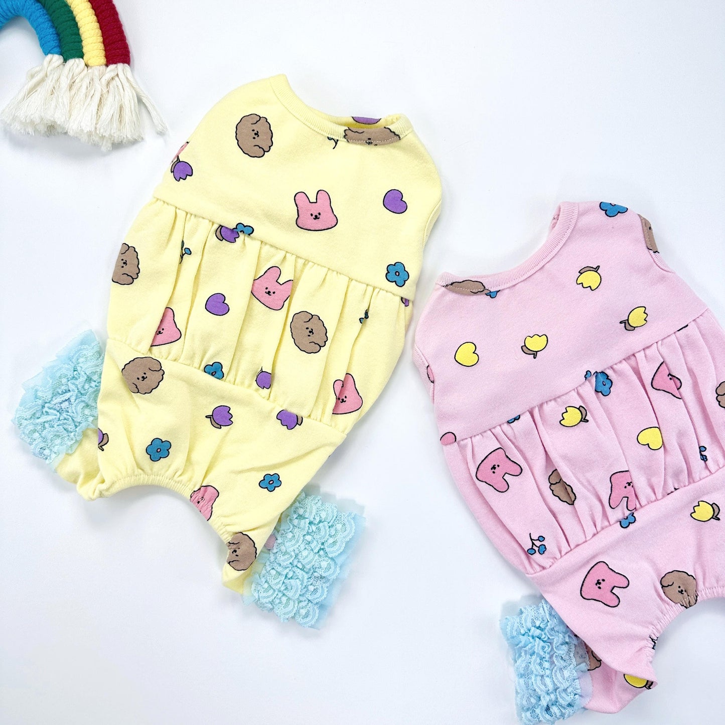 Bunny Bubble Top&Overall, S-2XL, Dog Romper, Dog Jumpsuit, Dog Pants, Small Dog Clothes, Dog Apparel, NKPUP - NKpup
