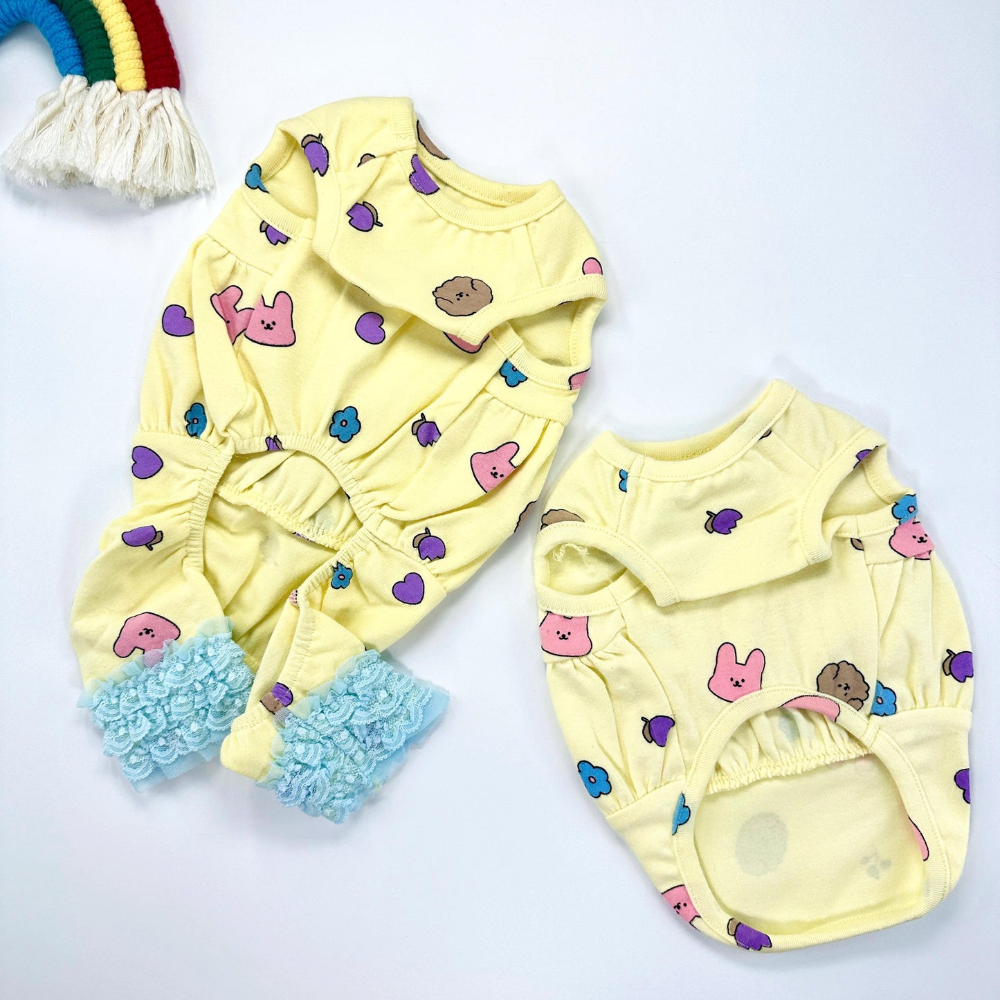 Bunny Bubble Top&Overall, S-2XL, Dog Romper, Dog Jumpsuit, Dog Pants, Small Dog Clothes, Dog Apparel, NKPUP - NKpup