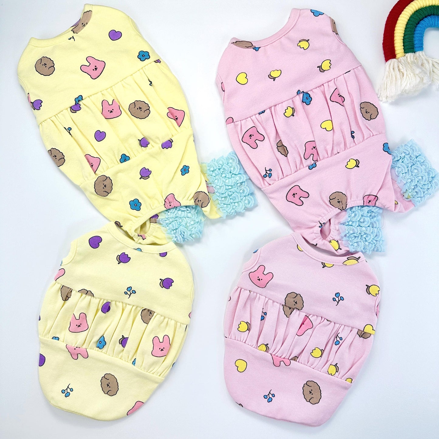 Bunny Bubble Top&Overall, S-2XL, Dog Romper, Dog Jumpsuit, Dog Pants, Small Dog Clothes, Dog Apparel, NKPUP - NKpup