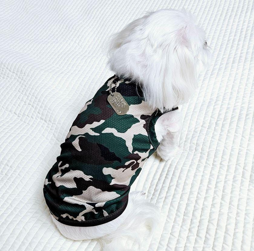 Military Mesh Top, S-XL, Dog-Tee, Dog T-shirt, Dog Top, Dog Clothing, Gift for Dogs, Undershirt for Dogs - NKpup