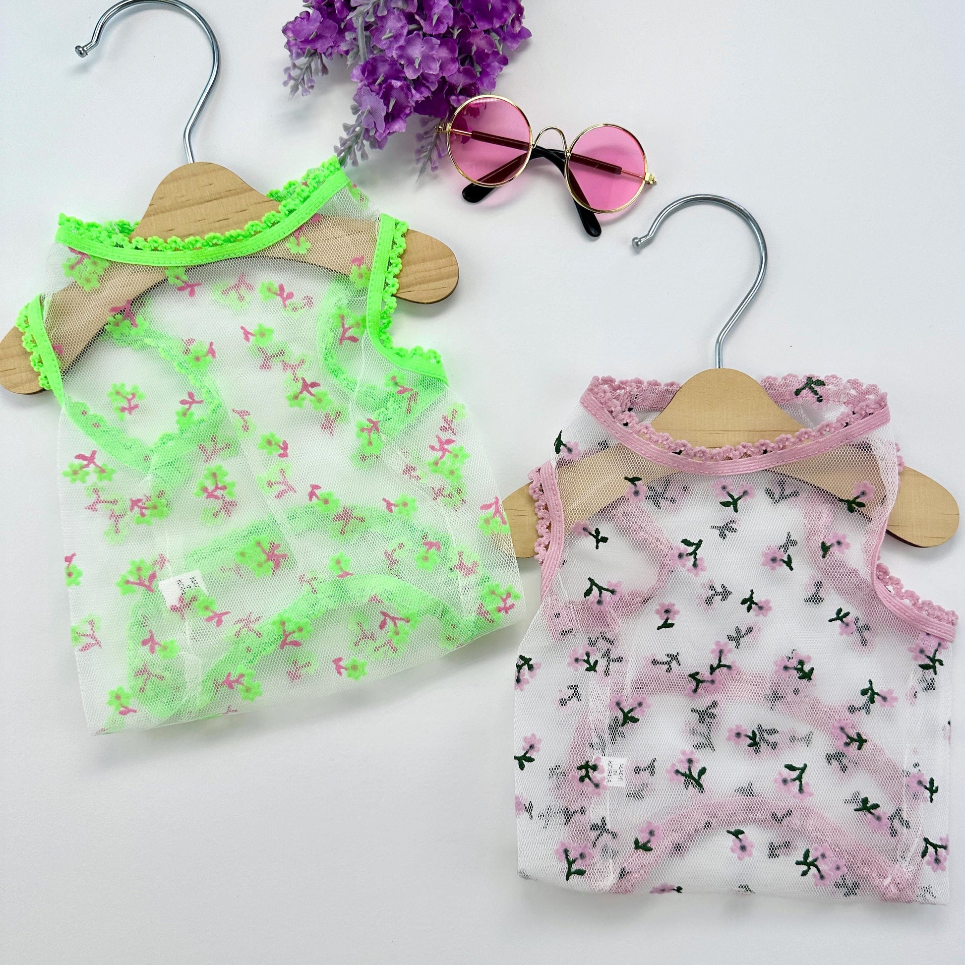 Floral Mesh Tee, S-XL, Small Dog Clothes, Dog Floral Dress, Dog T-shirt, Dog Top, NKPUP - NKpup