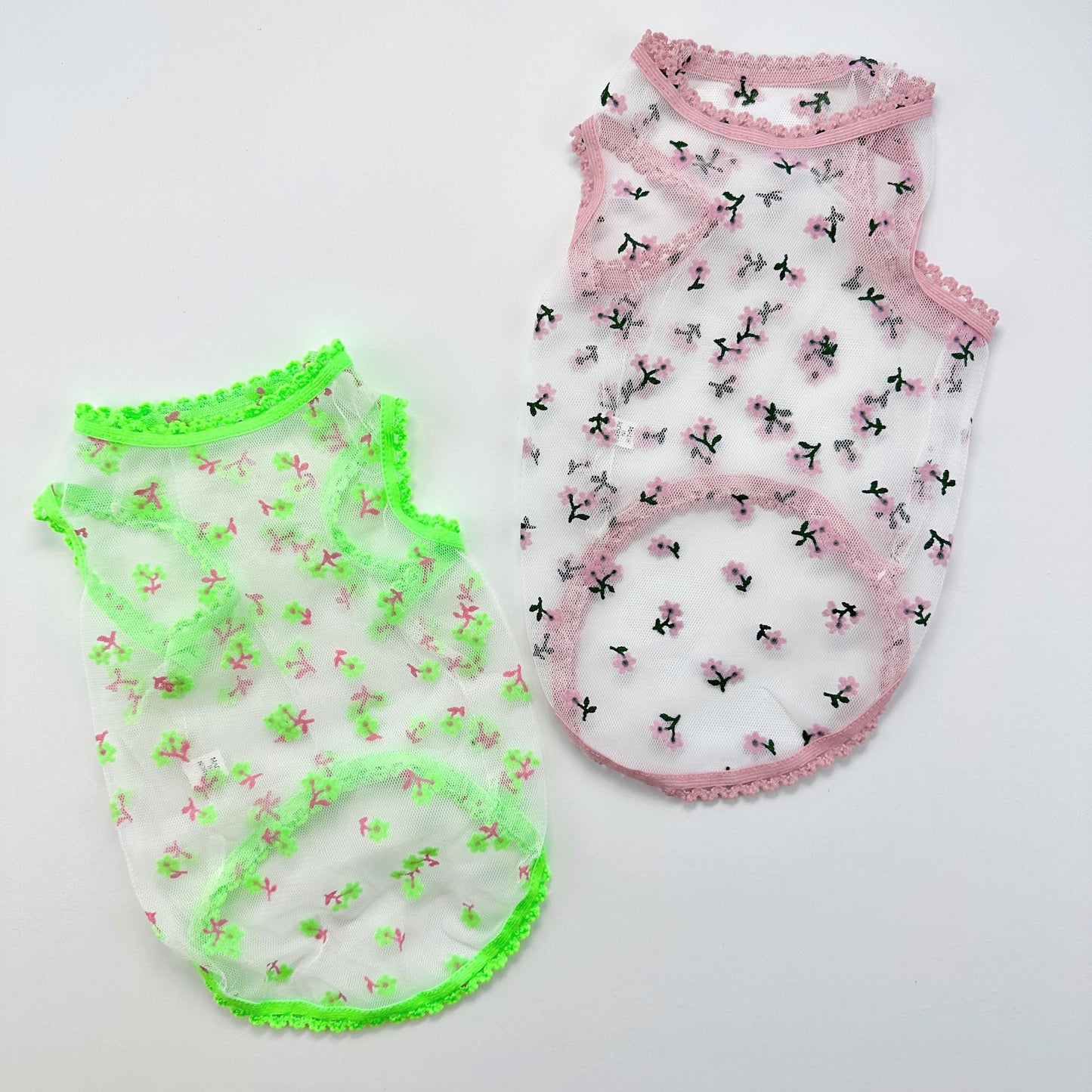 Floral Mesh Tee, S-XL, Small Dog Clothes, Dog Floral Dress, Dog T-shirt, Dog Top, NKPUP - NKpup
