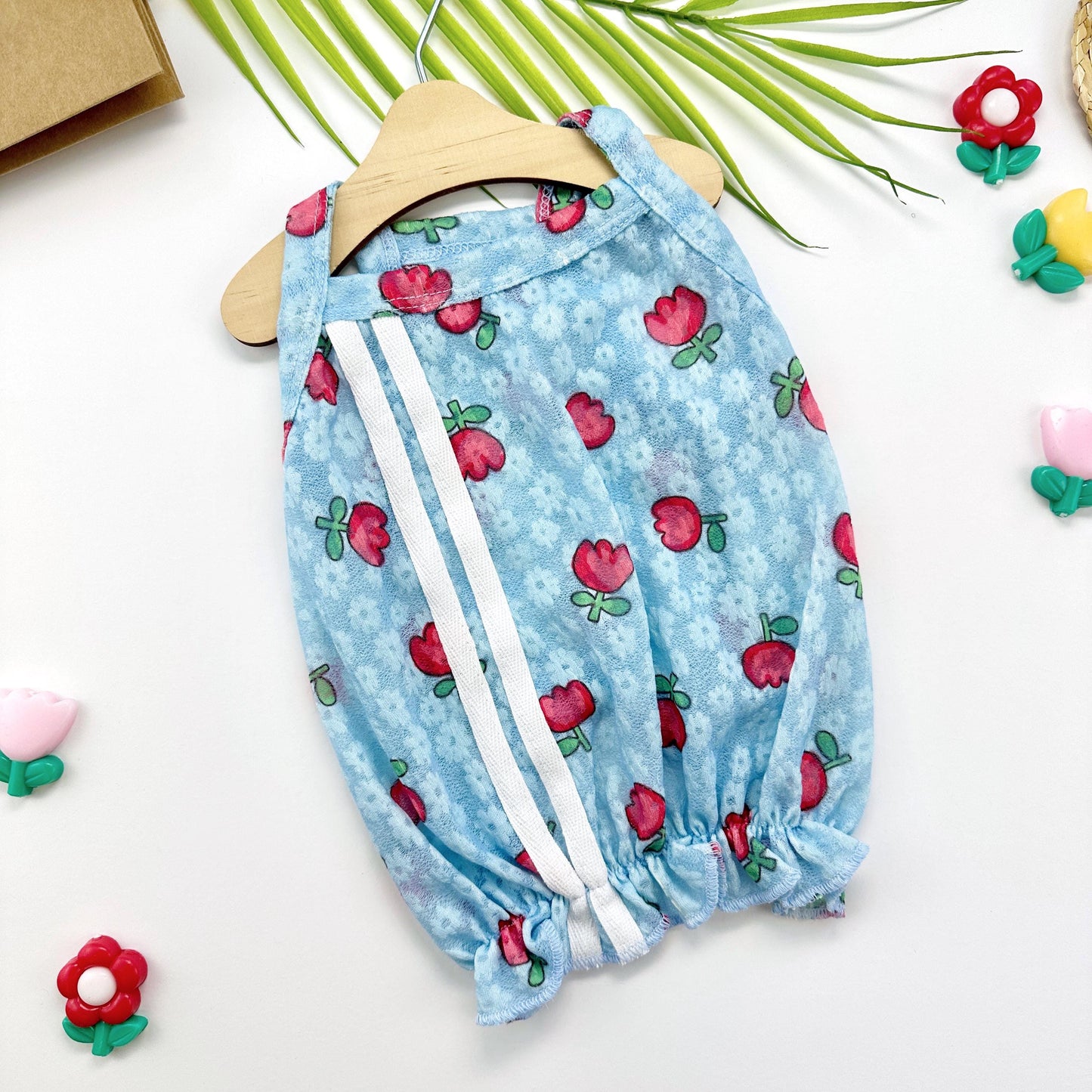 Tulip Floral Top, XS-2XL, Small Dog Clothes, Dog Top, Dog Summer Knit, NKPUP - NKpup