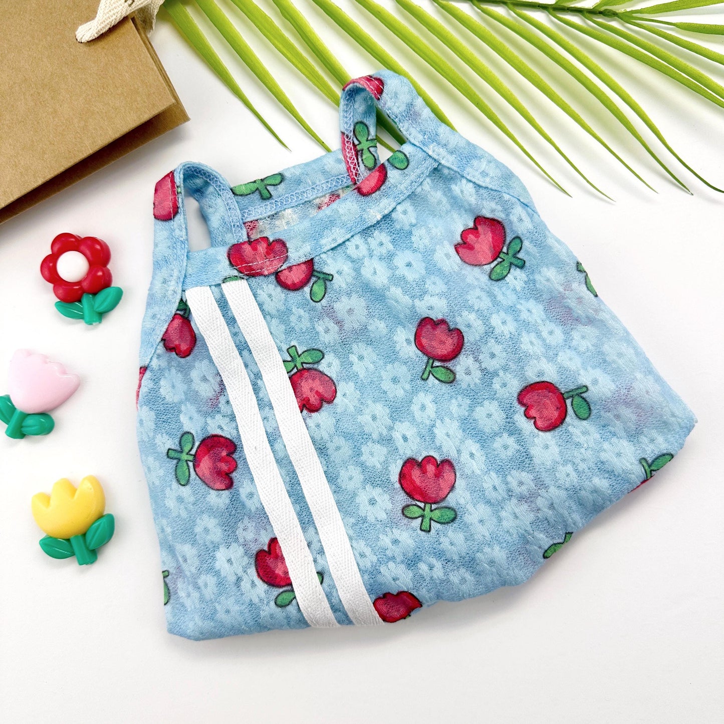 Tulip Floral Top, XS-2XL, Small Dog Clothes, Dog Top, Dog Summer Knit, NKPUP - NKpup