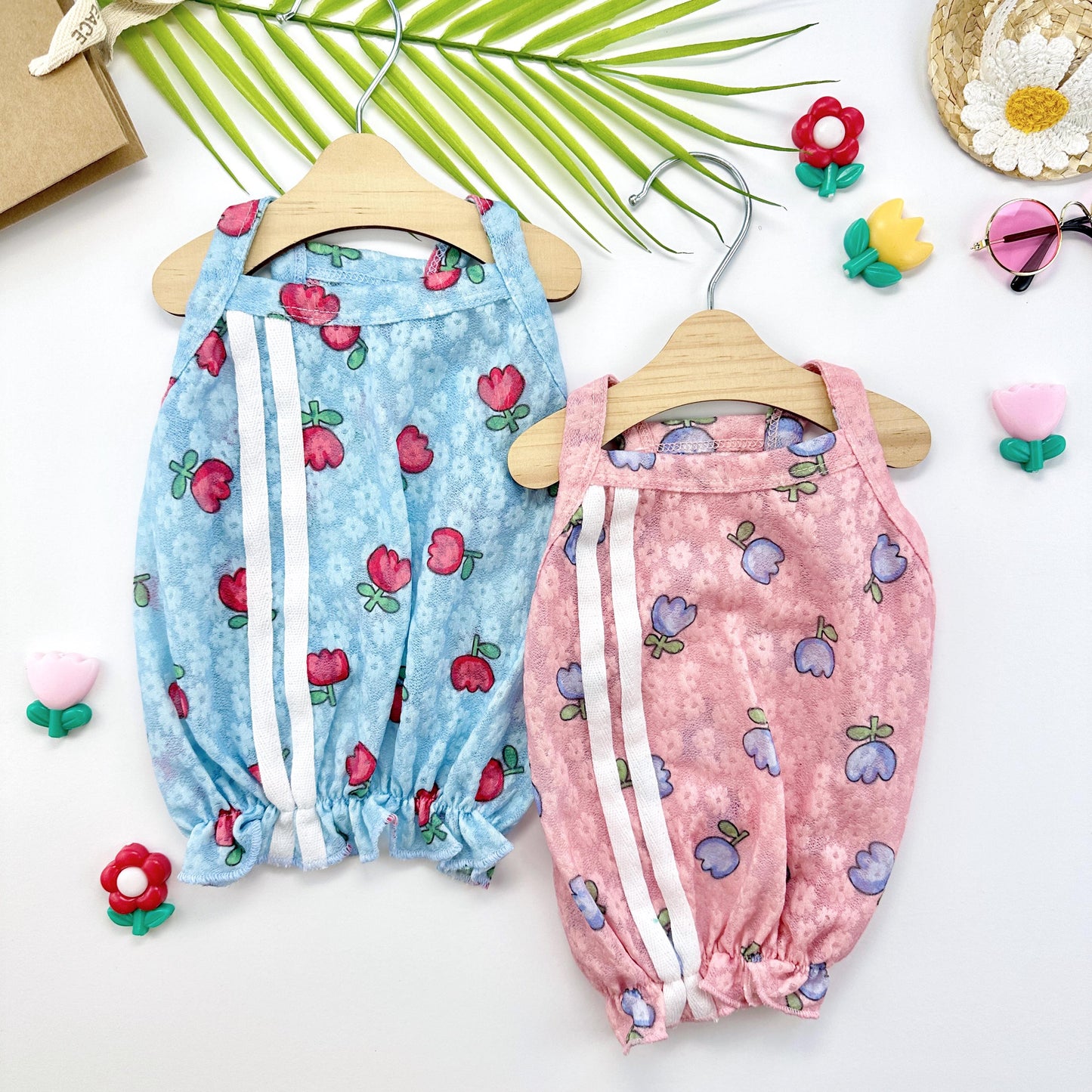 Tulip Floral Top, XS-2XL, Small Dog Clothes, Dog Top, Dog Summer Knit, NKPUP - NKpup