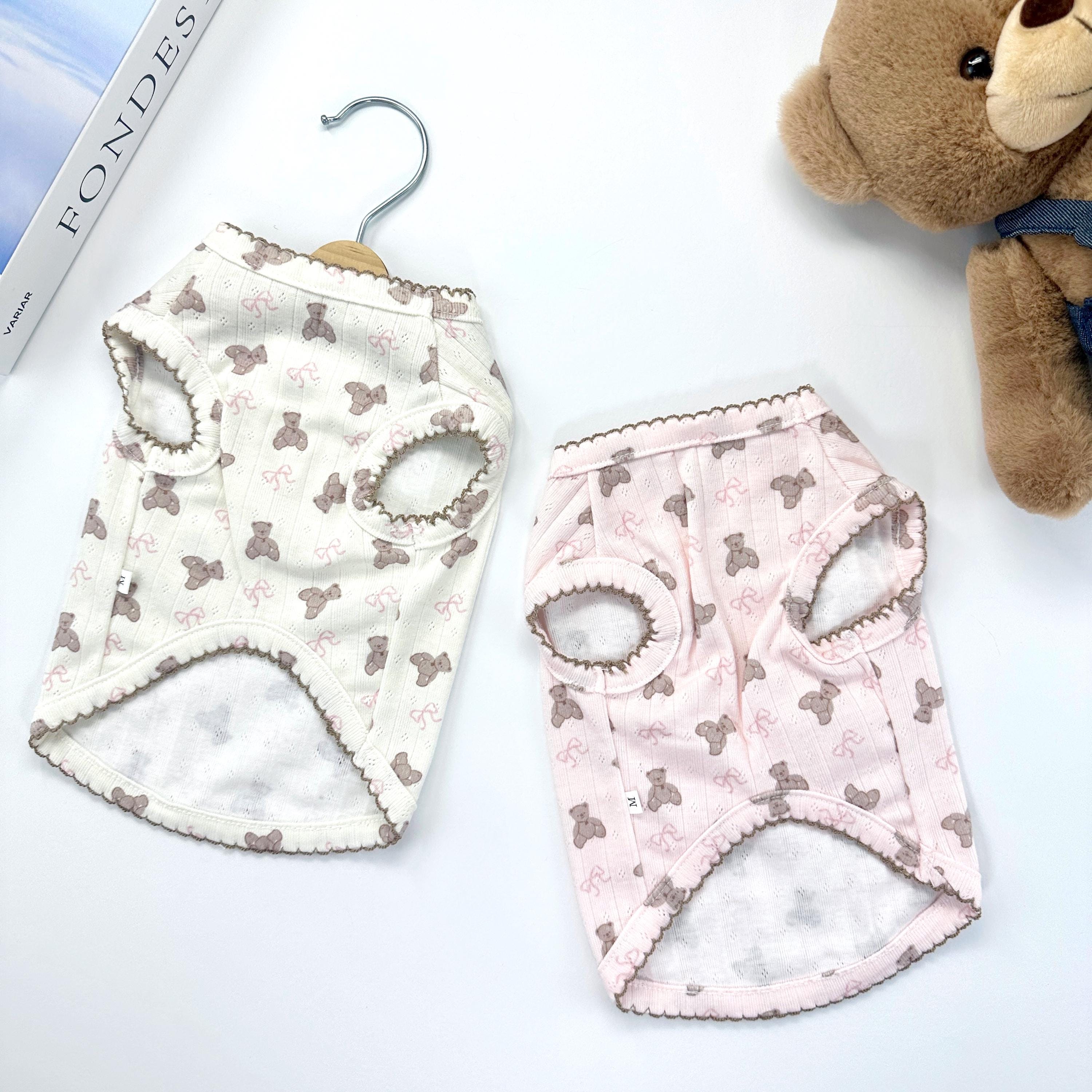 Teddy Bear Shirt, S-XL, Pet Clothing, Dog-Tee, Dog check-shirt, Dog Top, NKpup, Dog Sleeveless - NKpup