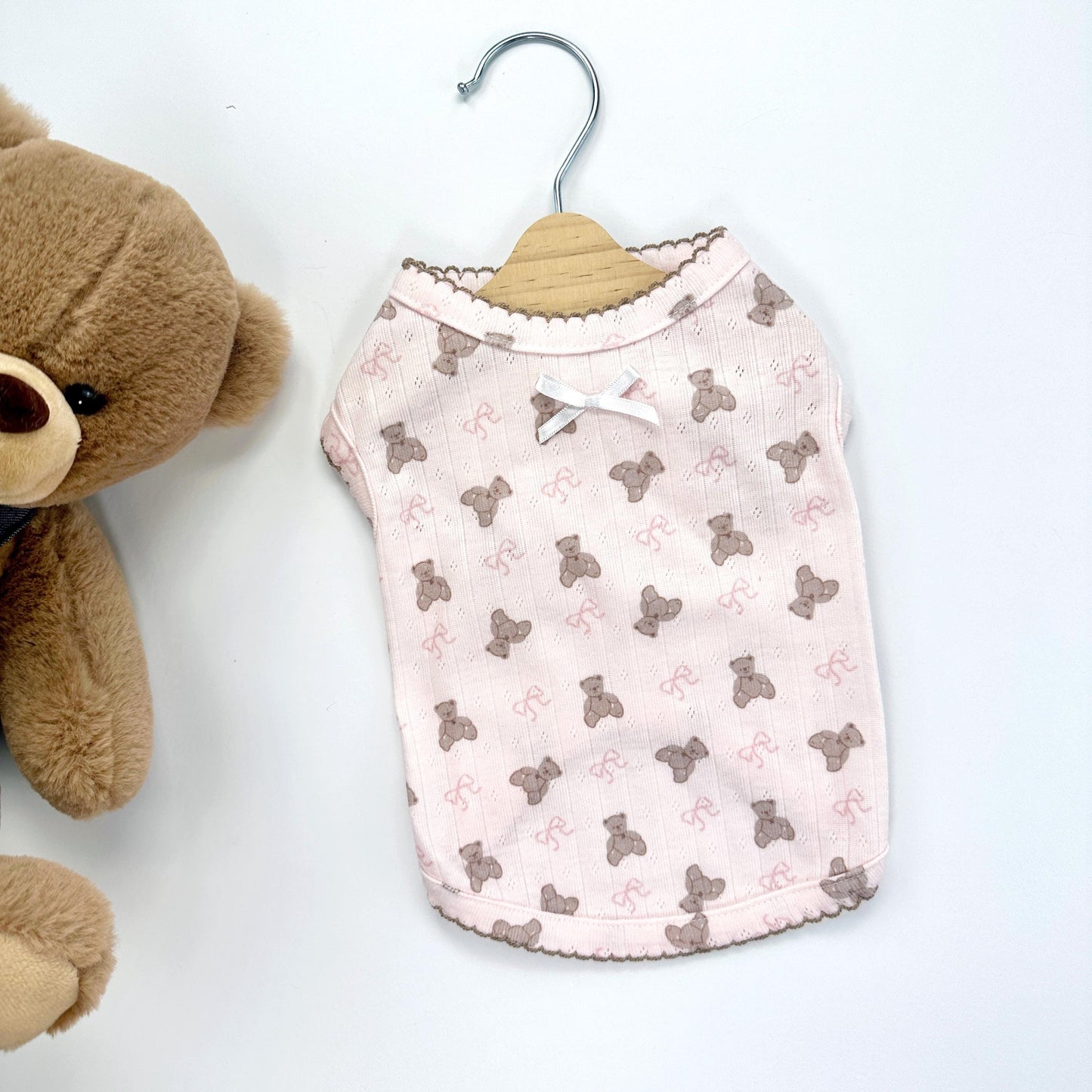 Teddy Bear Shirt, S-XL, Pet Clothing, Dog-Tee, Dog check-shirt, Dog Top, NKpup, Dog Sleeveless - NKpup