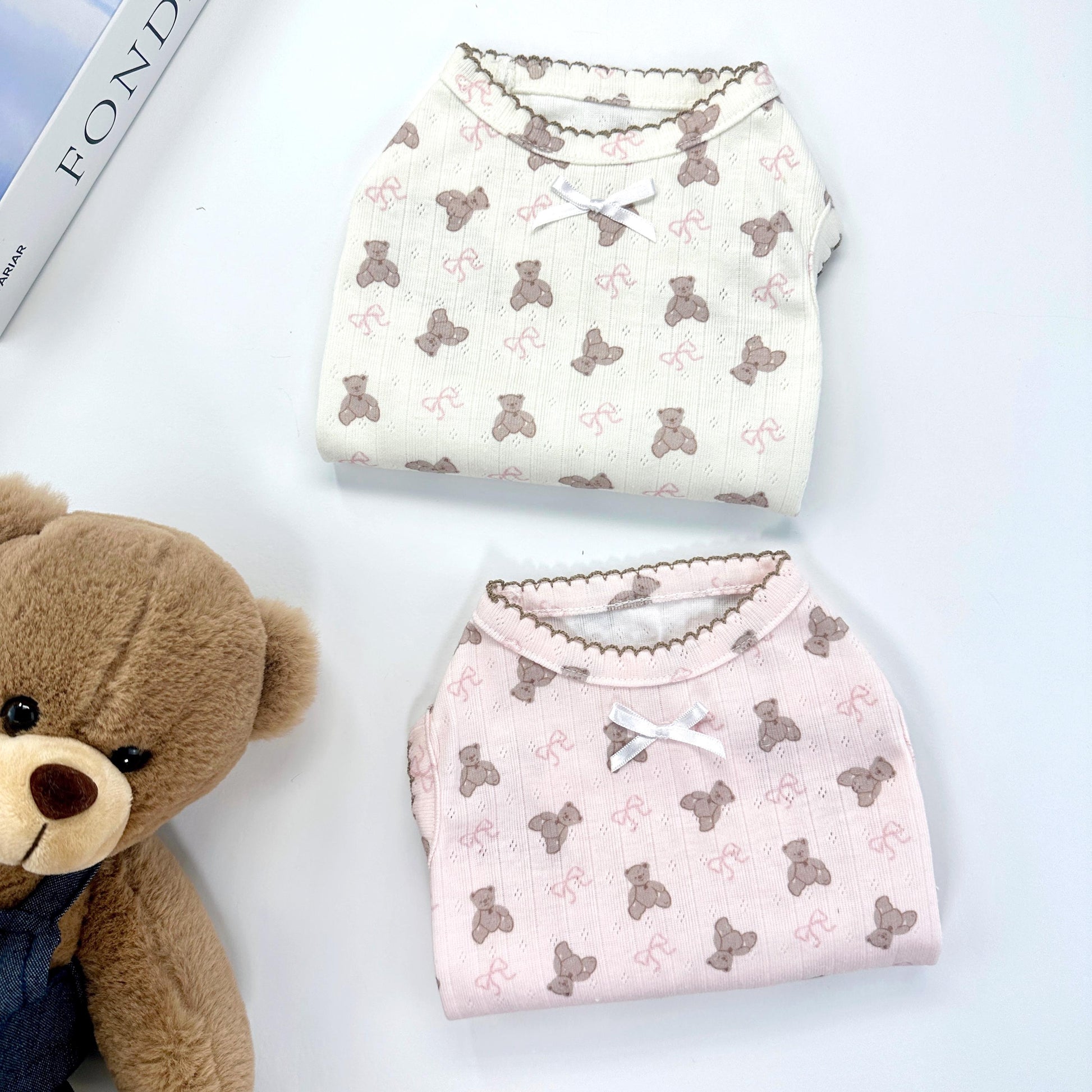 Teddy Bear Shirt, S-XL, Pet Clothing, Dog-Tee, Dog check-shirt, Dog Top, NKpup, Dog Sleeveless - NKpup