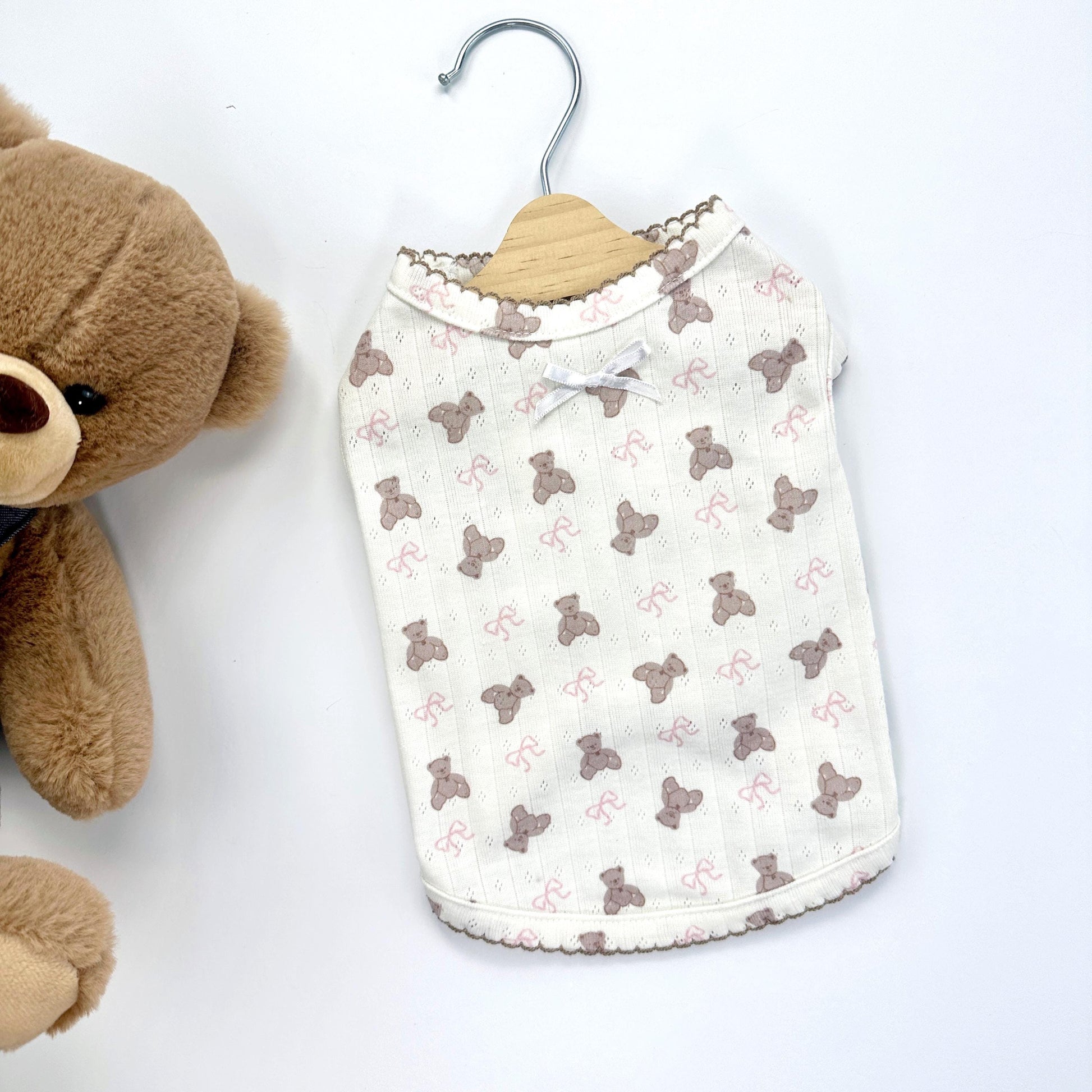 Teddy Bear Shirt, S-XL, Pet Clothing, Dog-Tee, Dog check-shirt, Dog Top, NKpup, Dog Sleeveless - NKpup