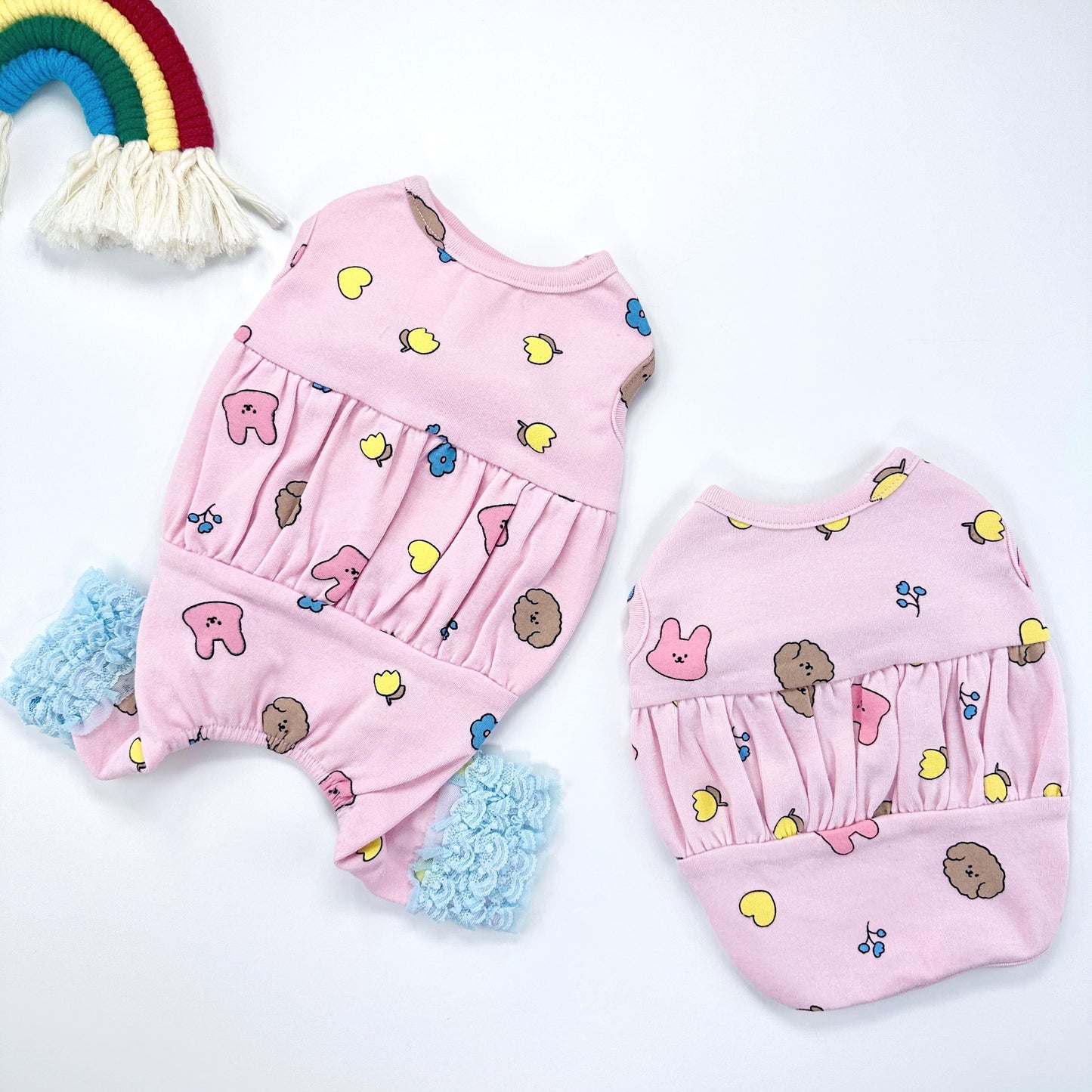 Bunny Bubble Top&Overall, S-2XL, Dog Romper, Dog Jumpsuit, Dog Pants, Small Dog Clothes, Dog Apparel, NKPUP - NKpup