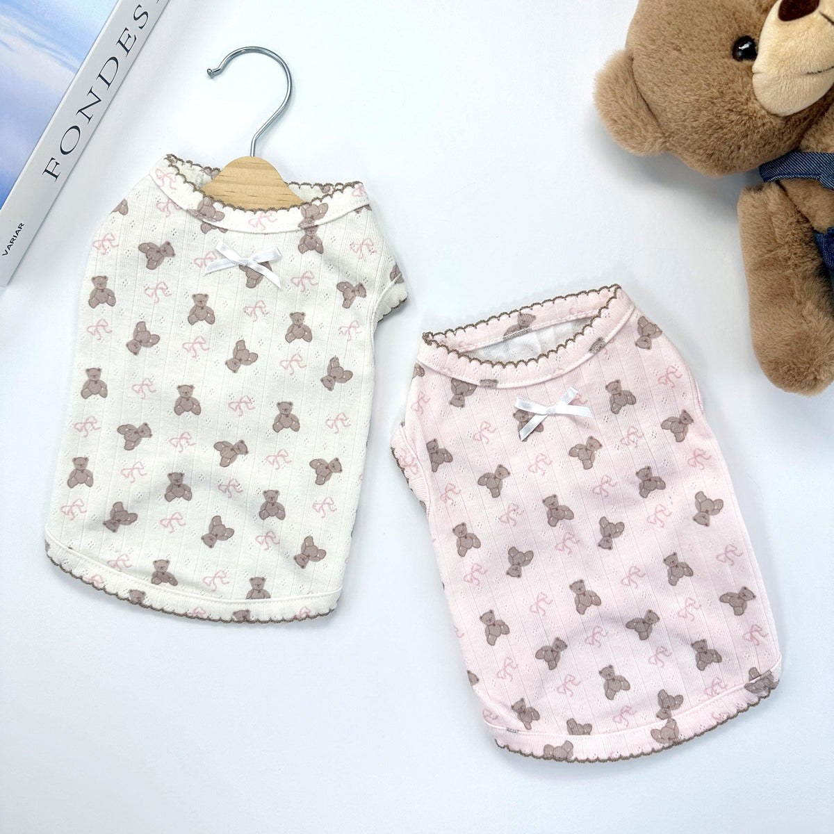 Teddy Bear Shirt, S-XL, Pet Clothing, Dog-Tee, Dog check-shirt, Dog Top, NKpup, Dog Sleeveless - NKpup