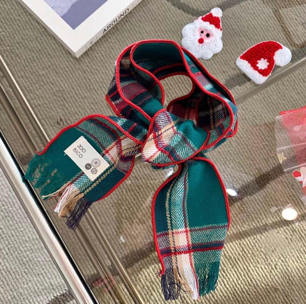 Christmas Plaid Dog Scarf