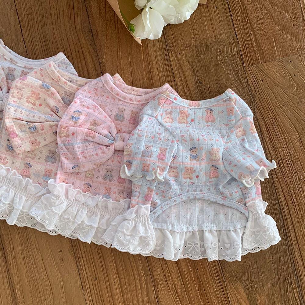Sweet Bow Lace Dress, S-XL, Small Dog Clothes, Dog Dress, Dog Cute Dress, Pet Clothing, NKPUP - NKpup