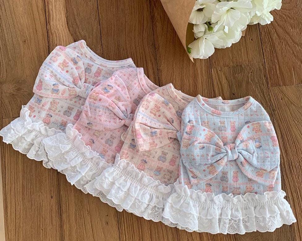 Sweet Bow Lace Dress, S-XL, Small Dog Clothes, Dog Dress, Dog Cute Dress, Pet Clothing, NKPUP - NKpup
