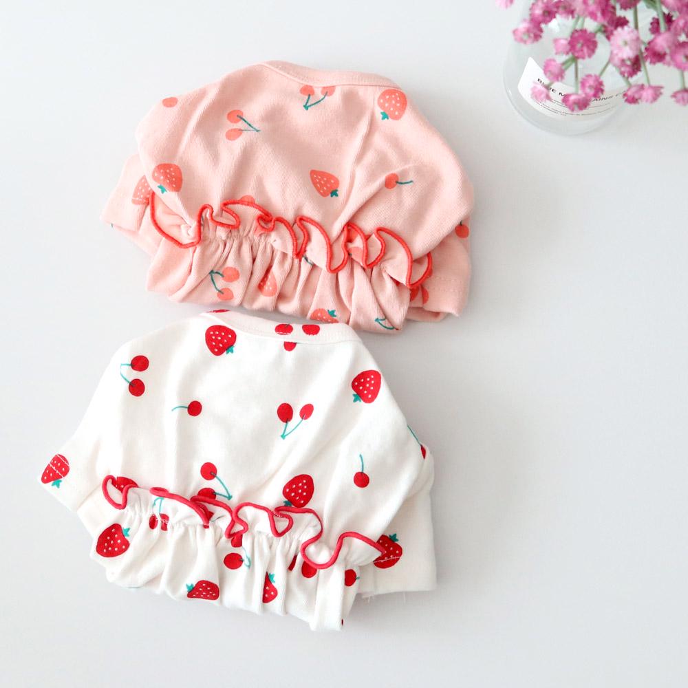 Strawberry Cherry Frill Overall, S-2XL, Dog Romper, Dog Jumpsuit, Dog Pants, Small Dog Clothes, Dog Apparel, NKPUP - NKpup