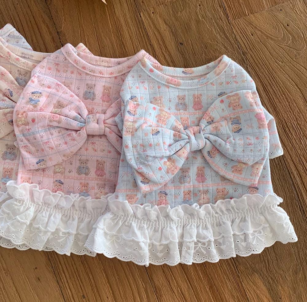 Sweet Bow Lace Dress, S-XL, Small Dog Clothes, Dog Dress, Dog Cute Dress, Pet Clothing, NKPUP - NKpup