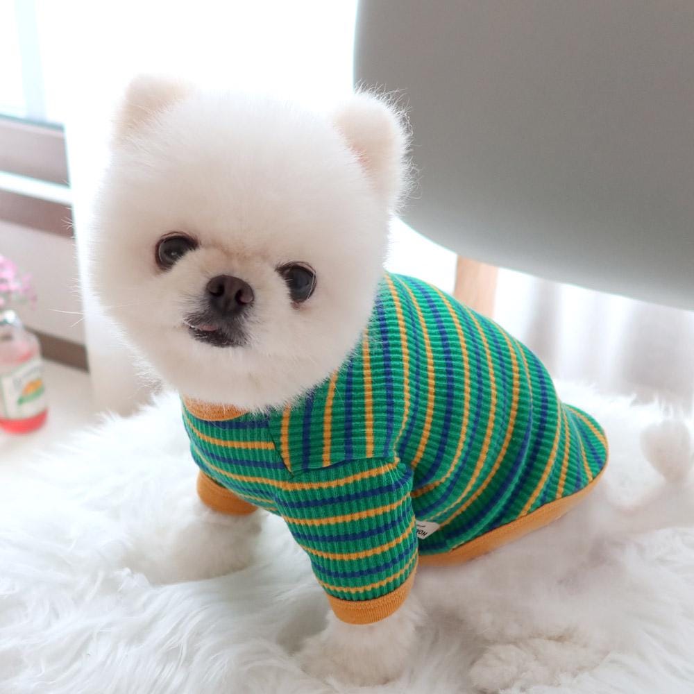 Candy Stripe Dog Tee, Soft Ribbed Fabric, Retro Style (S-XL) - NKpup