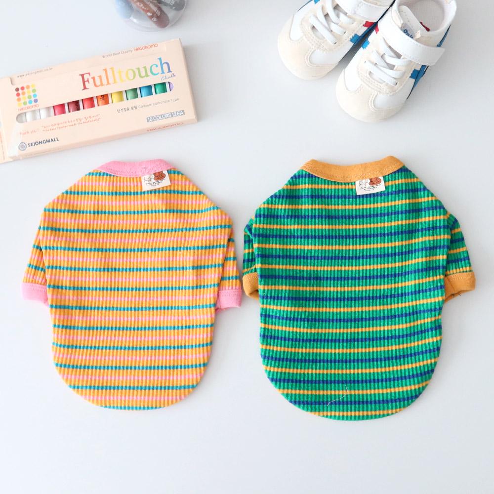 Candy Stripe Dog Tee, Soft Ribbed Fabric, Retro Style (S-XL) - NKpup