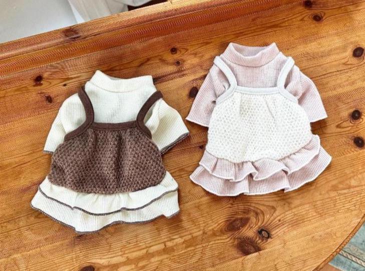 Cozy Layered Dog Dress, Ruffled Hem (XS-2XL) - NKpup