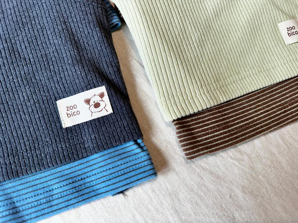 Bagel Layered Dog Shirt, Ribbed Texture, Two-Tone Design - NKpup