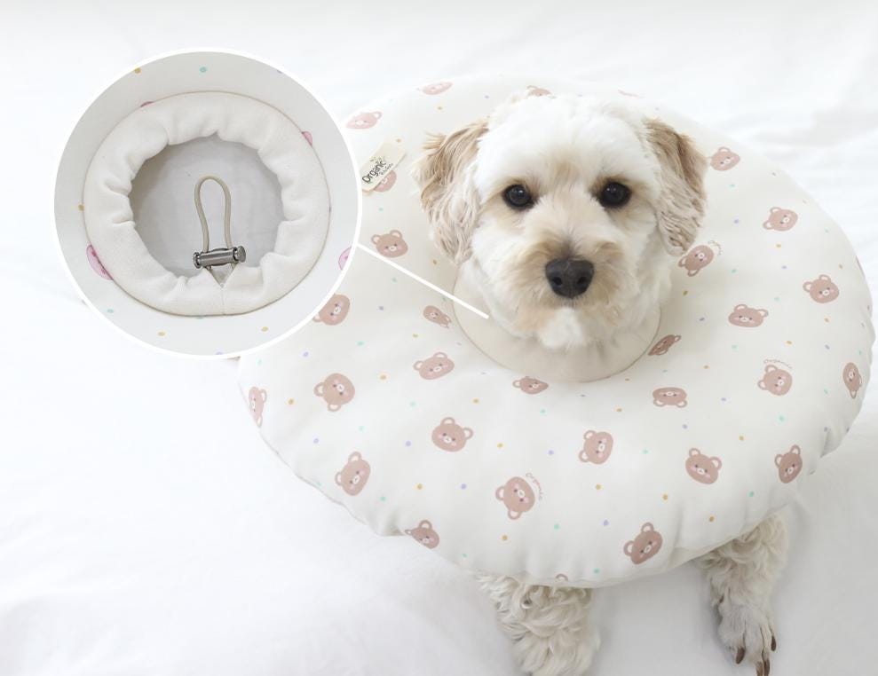GOTS Organic Cotton Dog Cone Collar, Waterproof, 2 Designs - NKpup