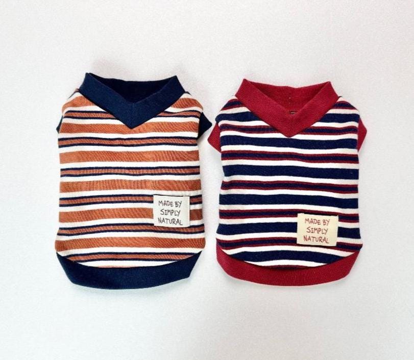 Candy Stripe V Neck Dog Vest, Multicolor Pattern, Sleeveless Pullover - NKpup