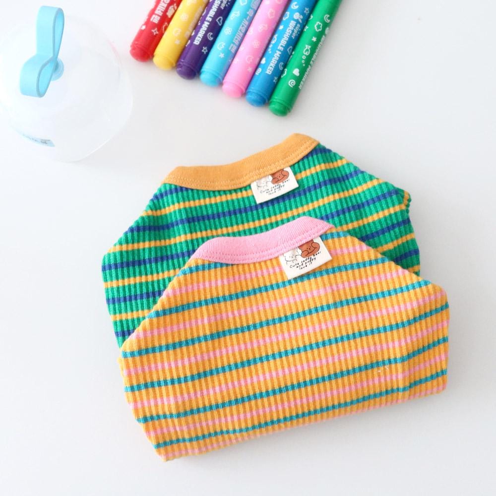 Candy Stripe Dog Tee, Soft Ribbed Fabric, Retro Style (S-XL) - NKpup