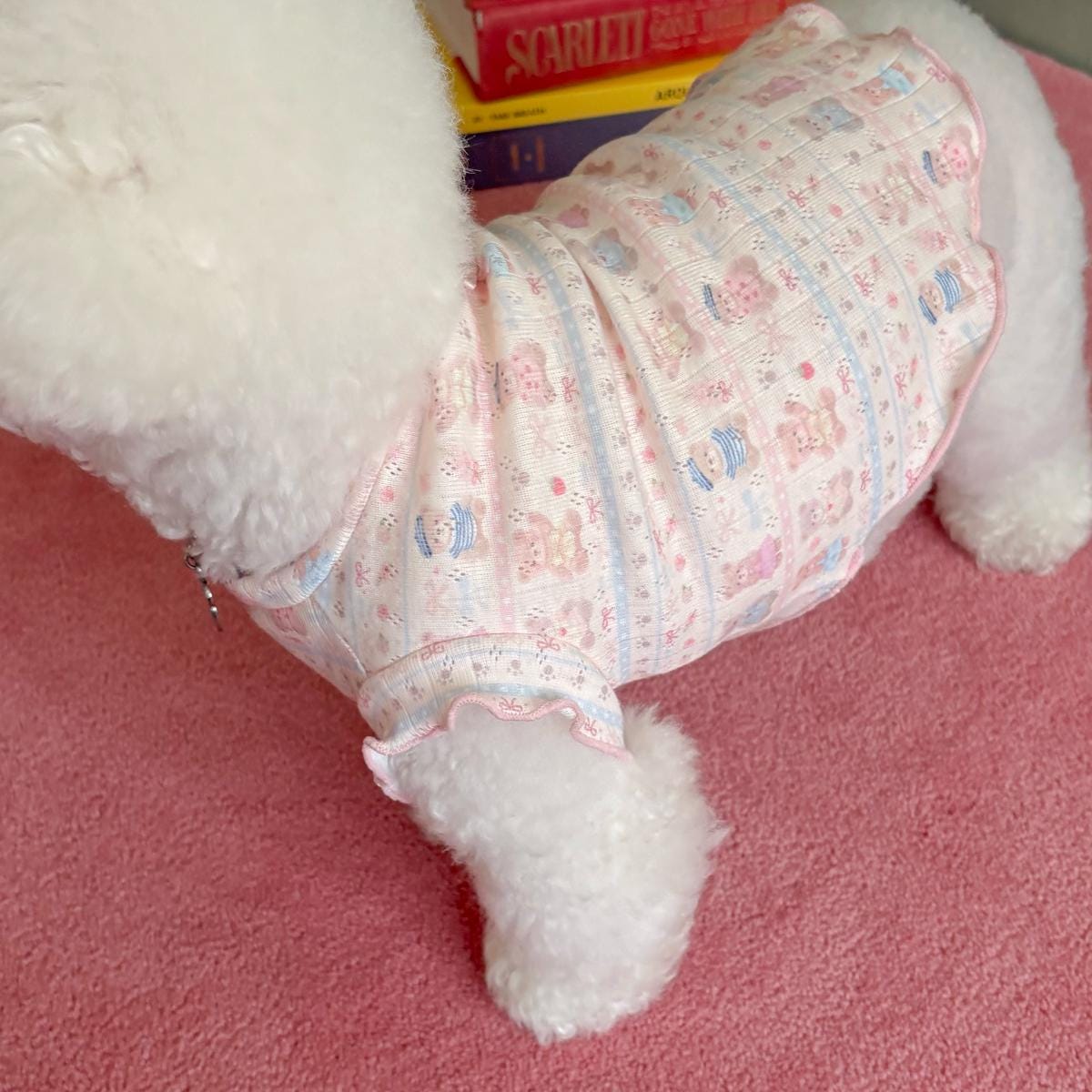 Sweet Doll Ruffle Dog Tee, Pastel Print, Soft Ribbed Fabric (S-2XL) - NKpup