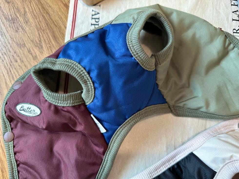 Tricolor Padded Dog Vest, Fleece Lined, Winter Layer - NKpup