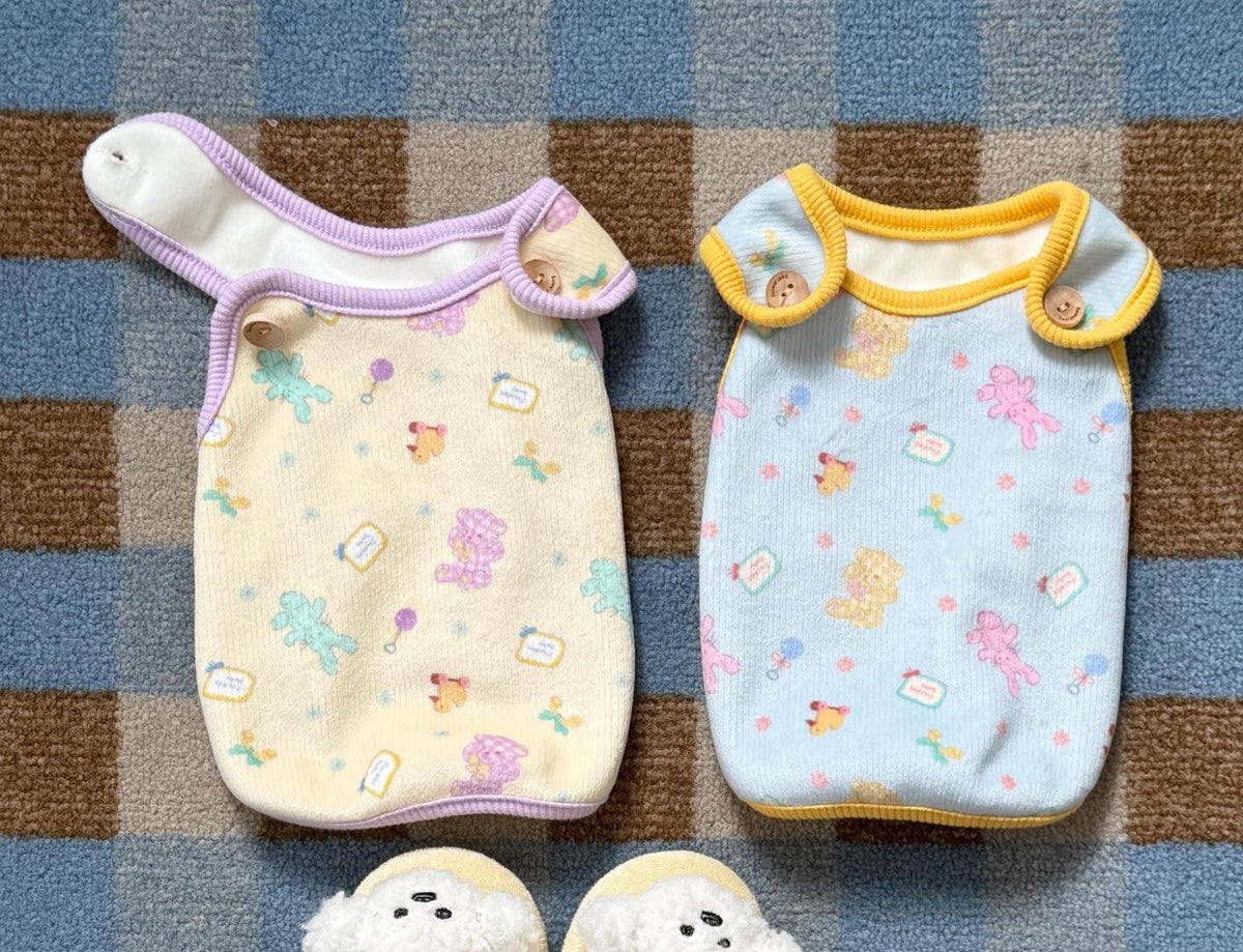 Toy Dog Vest, Pastel Character Print, Rounded Collar - NKpup