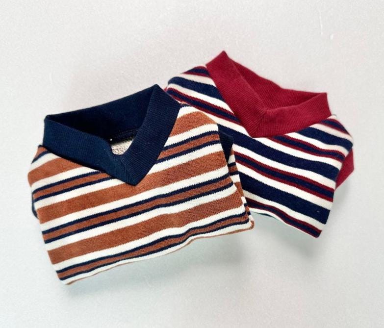 Candy Stripe V Neck Dog Vest, Multicolor Pattern, Sleeveless Pullover - NKpup