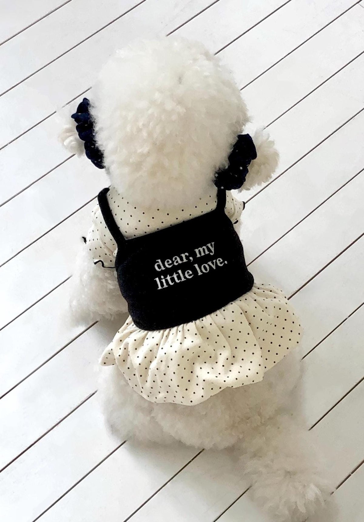 Little Dot Layered Dog Dress, Cami Overlay, Gathered Skirt - NKpup