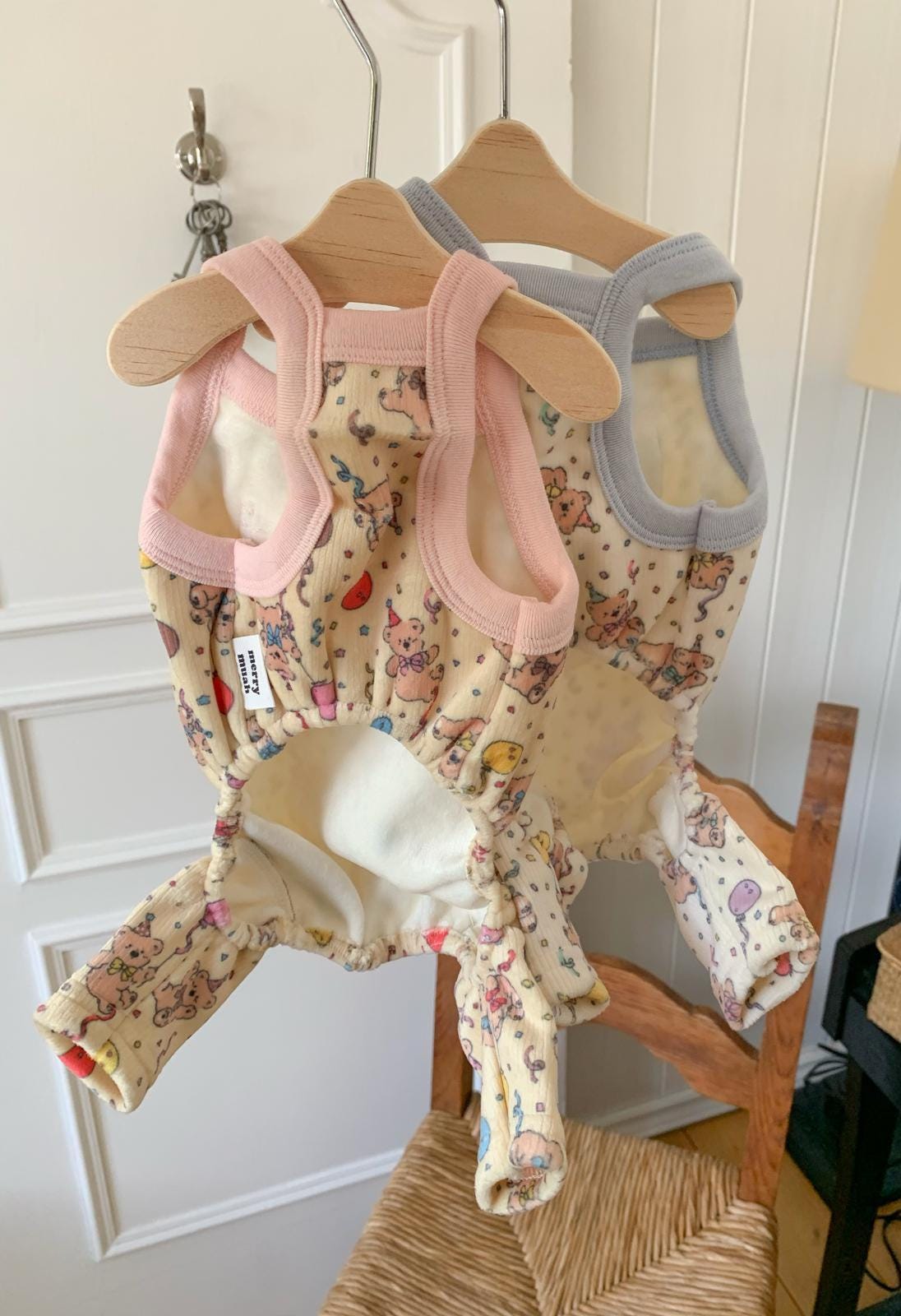 Party Bear Dog Overall, Brushed Fabric, Cozy Onesie - NKpup