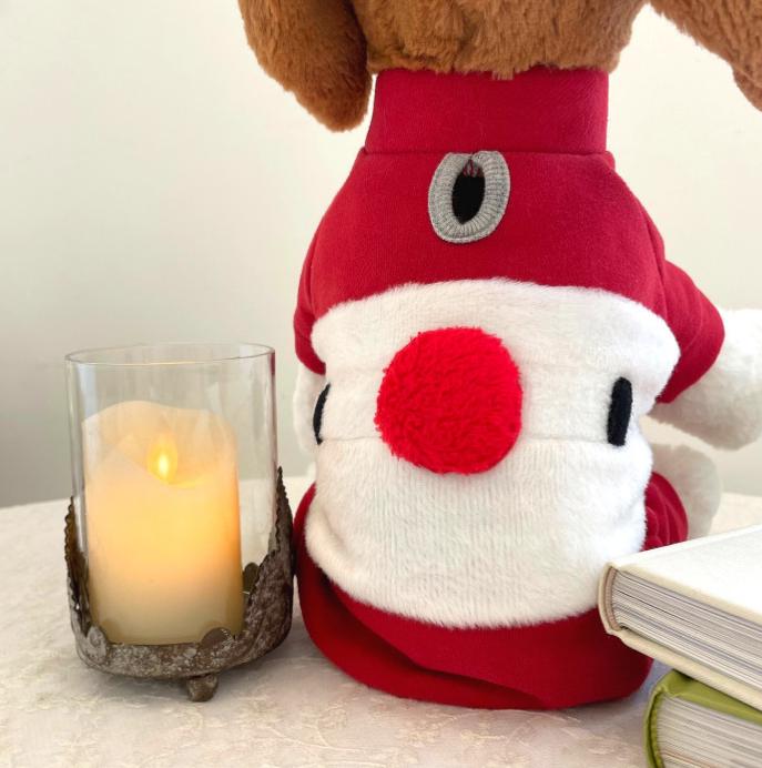 Rudolph Santa Dog Overall, Brushed Fleece, Christmas Outfit - NKpup