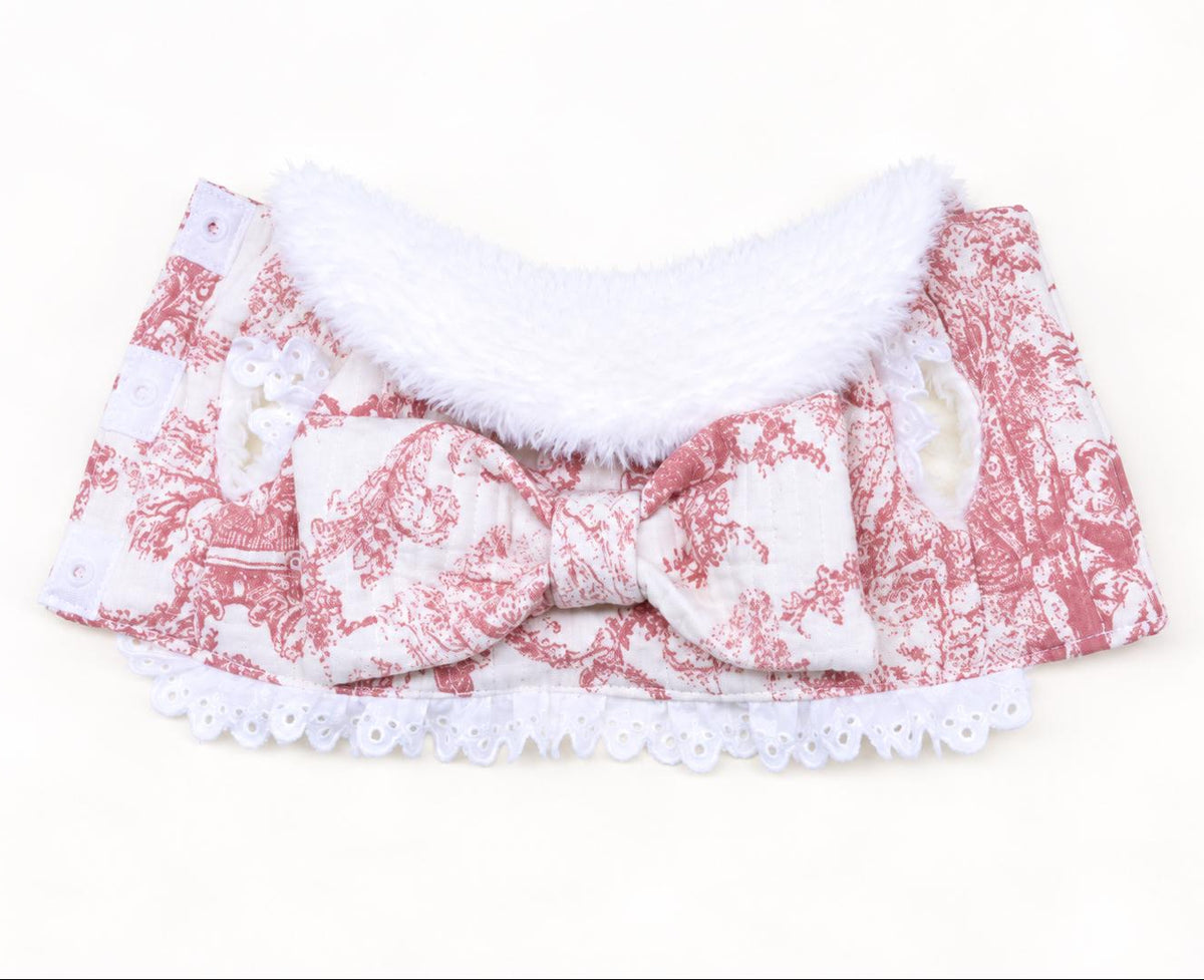 Vintage Bow D-Ring Vest, Faux Fur Lining - NKpup