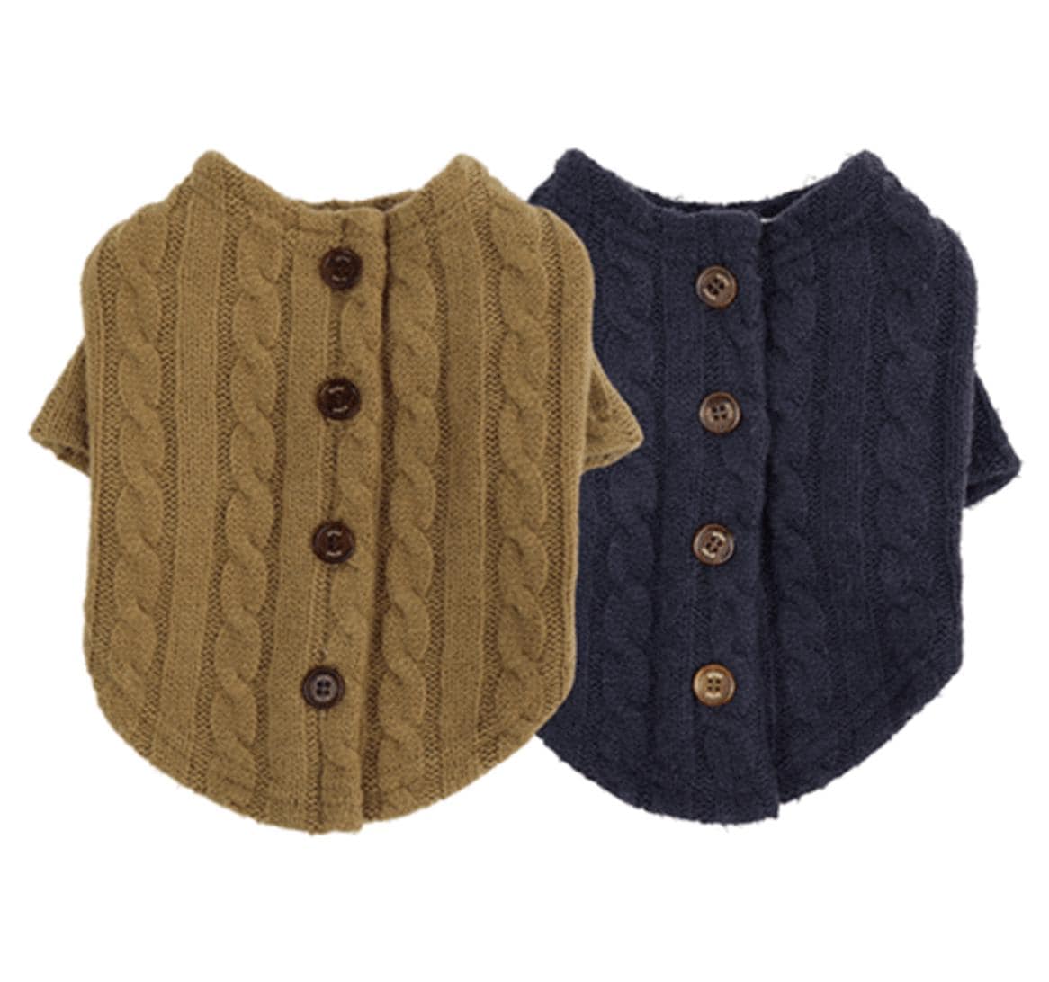Classic Cable Knit Dog Cardigan, Button Front - NKpup