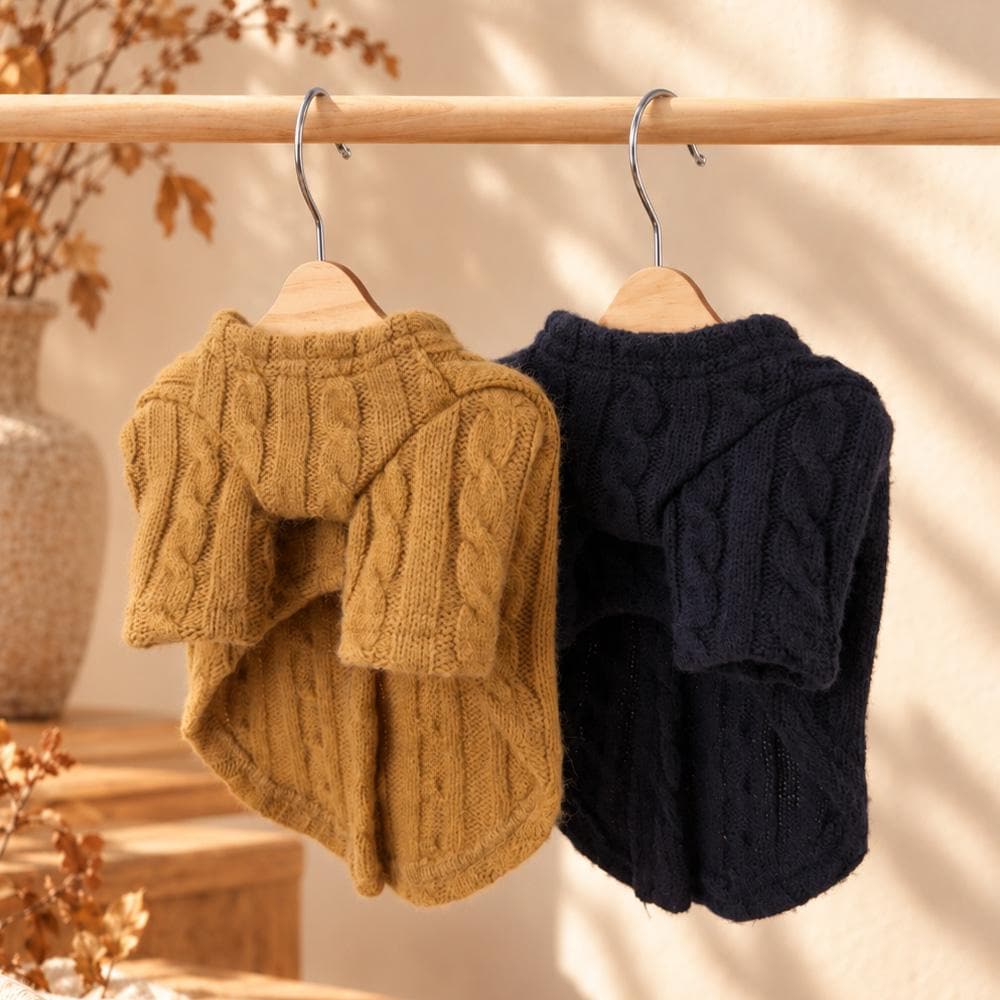 Classic Cable Knit Dog Cardigan, Button Front - NKpup