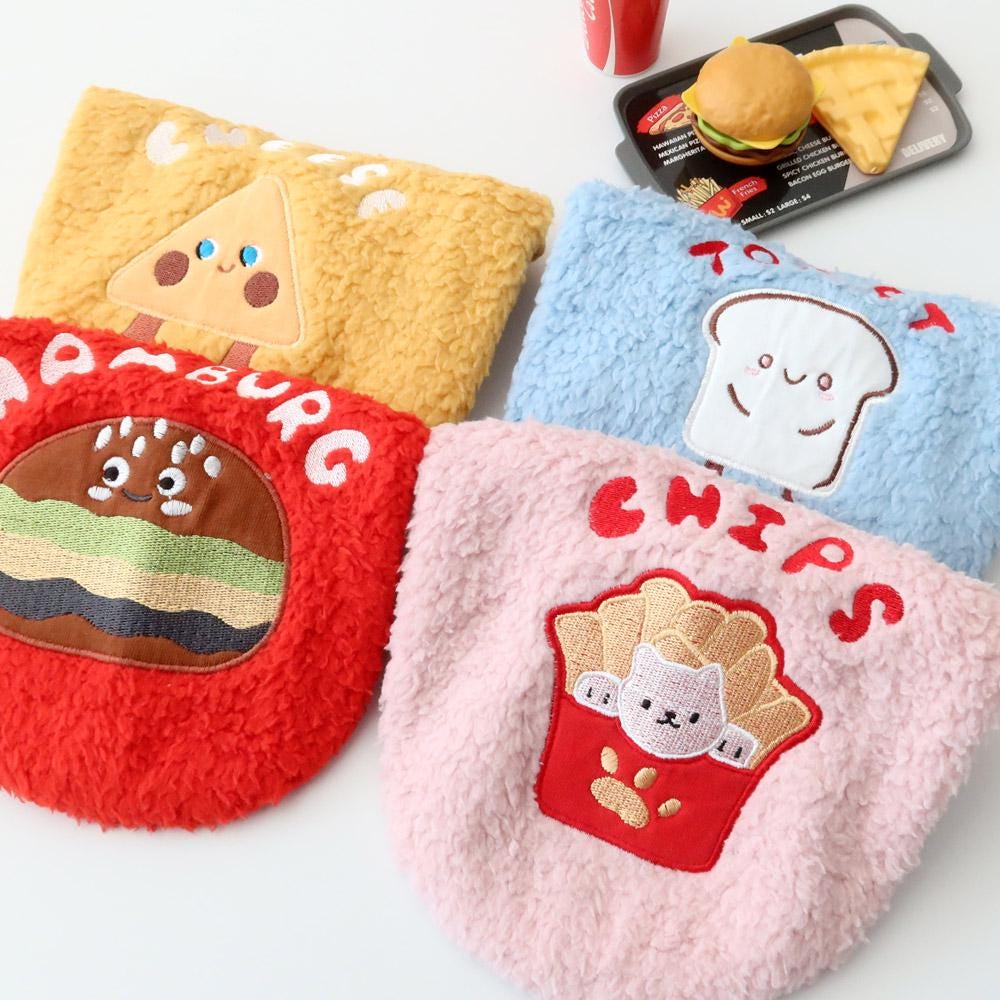 Food Boa Fleece Dog Vest, Embroidered Characters - NKpup