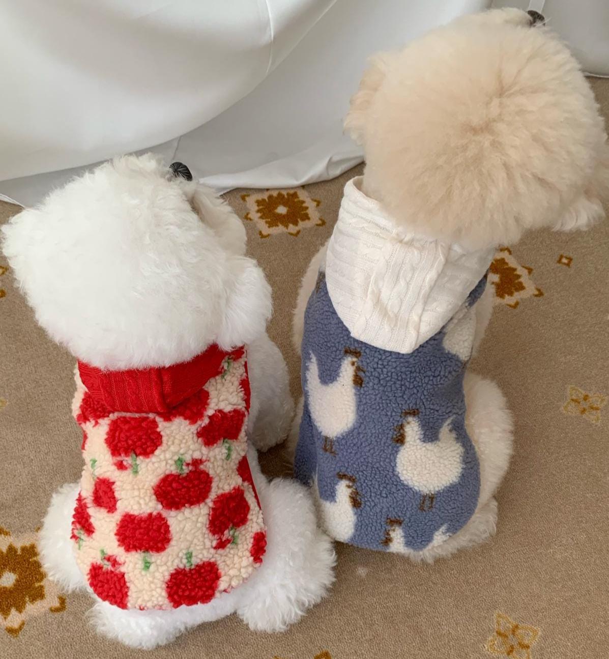 Fluffy Sherpa Dog Poncho Vest, Adjustable Snap Closure - NKpup