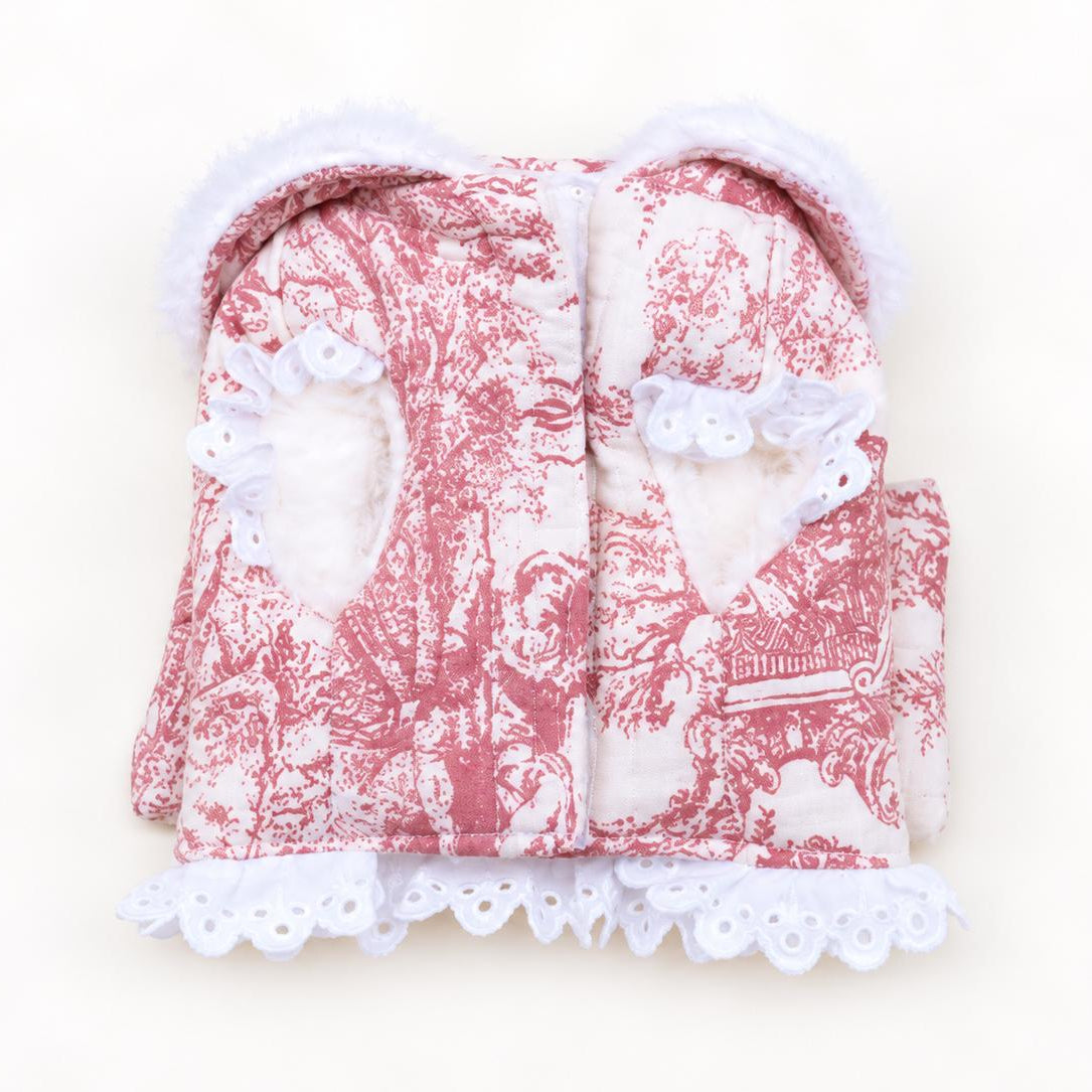 Vintage Bow D-Ring Vest, Faux Fur Lining - NKpup