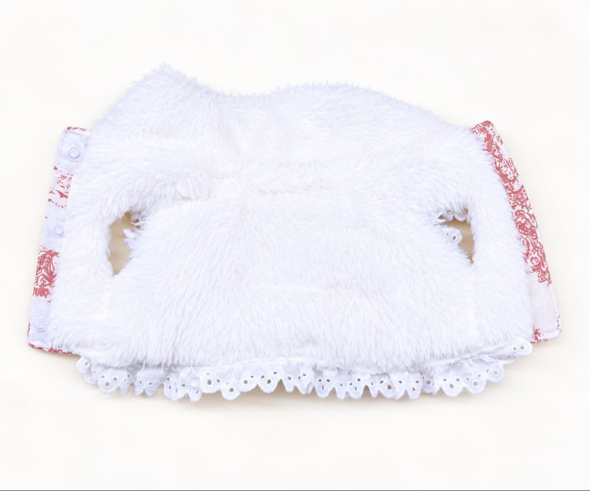 Vintage Bow D-Ring Vest, Faux Fur Lining - NKpup