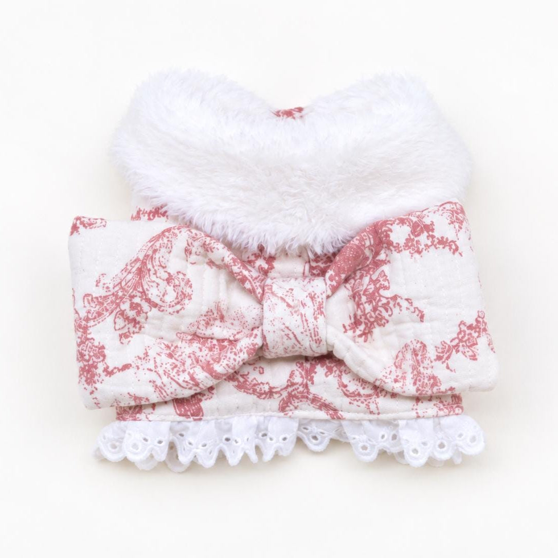 Vintage Bow D-Ring Vest, Faux Fur Lining - NKpup