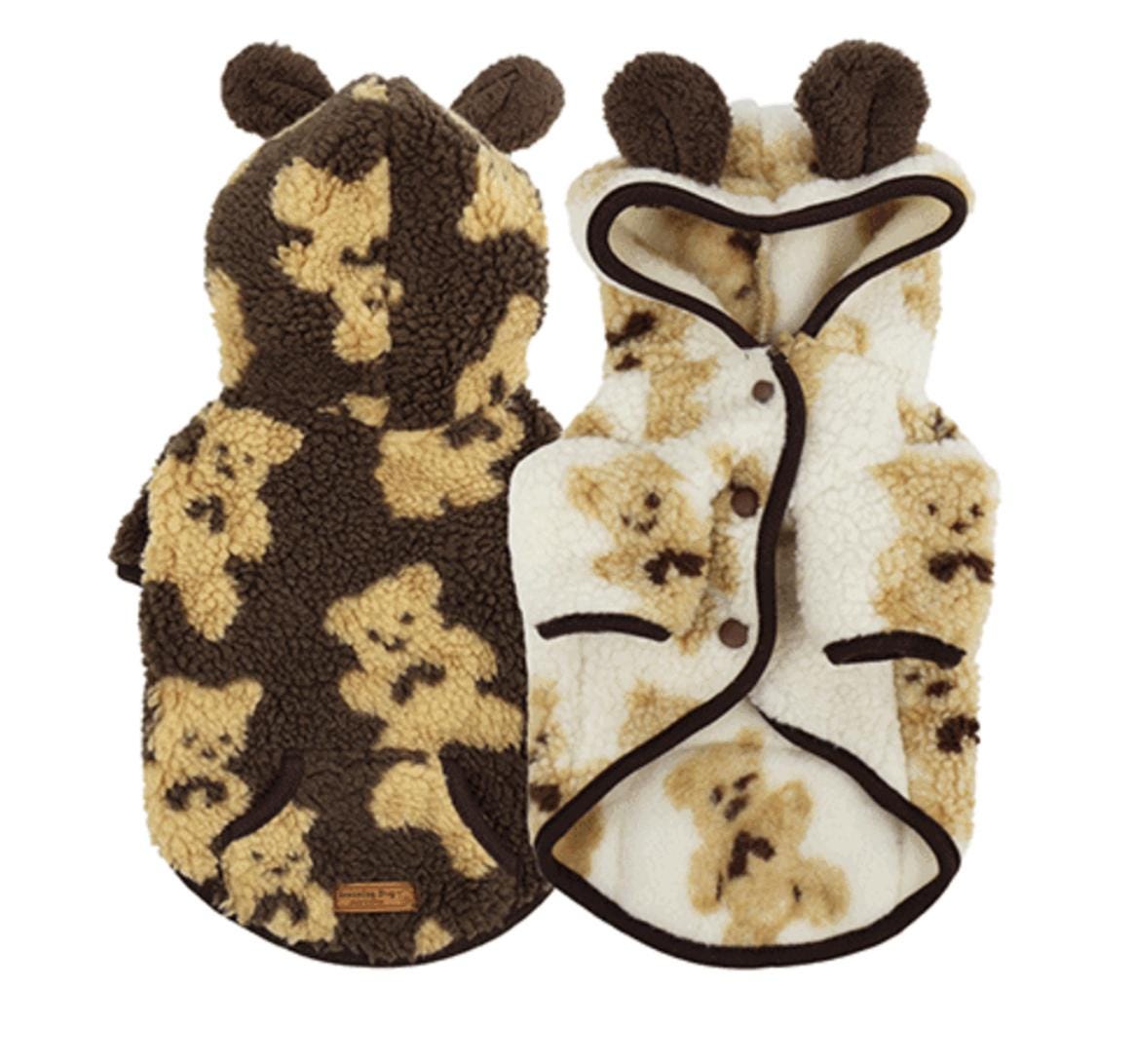 Bengal Bear Dog Fleece Hoodie, Cozy Winter Wear - NKpup